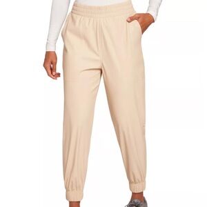 CALIA by Carrie Underwood Faux Leather Cream Athletic Jogger Pants Size Small